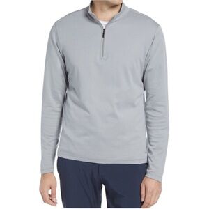 ROBERT BARAKETT Pima Cotton Half Zip Knit Sweater | Long Sleeve Pullover Shirt L